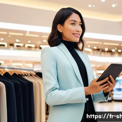 쇼핑매니저 자격증 난이도 비교 - **Prompt:** A dynamic and professional female Shopping Manager, in her early 30s, wearing a smart bu...