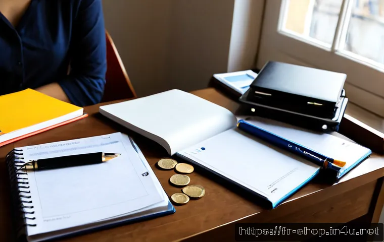 쇼핑매니저 자격 시험 준비법 - Photorealistic French retail certification exam preparation scene, focused young adult studying prod...
